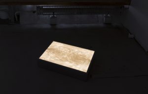 The grip II, medium on three layers of paper, light box, 60 x 42, 2019