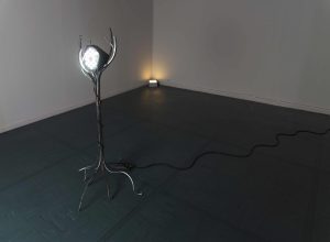 Brancher, welded and sanded steel, led-lamp, extension cord, 150 x 70 x 50cm, 2020