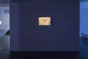 Flying sun, painting medium on three layers of paper, 42 x 60cm, 2020