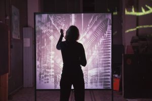 Medium, (performance), part of light art exhibition FLASH1 - Valon Rajalla at Suomenlinna Sea Fortress, Helsinki, Oct 2017