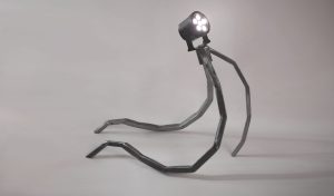 Crawler, welded and sanded steel, led-lamp, extencion cord, 75 x 65 x 40, 2019