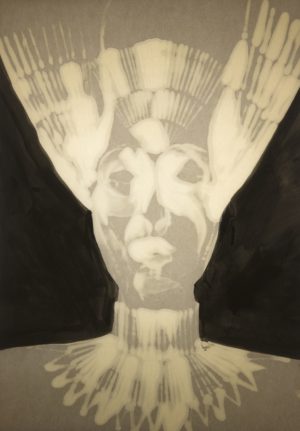 Ištar, medium on paper, light, 40 x 30, 2016