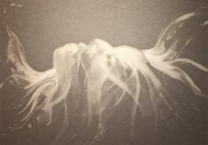 Untitled, medium on paper, light, 30 x 40, 2016