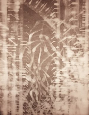 Nerve, medium on paper, light, 52 x 41, 2017