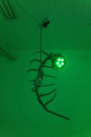 Encounter, interactive sculpture installation, welded and sanded steel, electronics, 2021