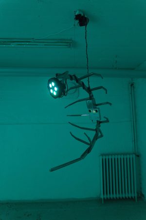 Encounter, interactive sculpture installation, welded and sanded steel, electronics, 2021