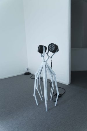 Divider, welded, sanded and painted steel, led lamps, extension cord, timer, 2021