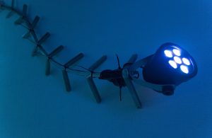 Myria II, welded and sanded steel, led lamp, extension cord, cable tie, 2021
