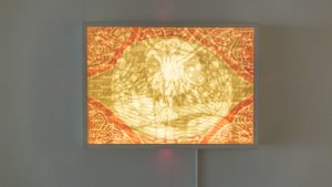 Thousand suns (nested hierarchy), medium and oil paint on paper, light box, 44x61 cm, 2025 Thousand suns (nested hierarchy), medium and oil paint on paper, light box, 44x61 cm, 2025